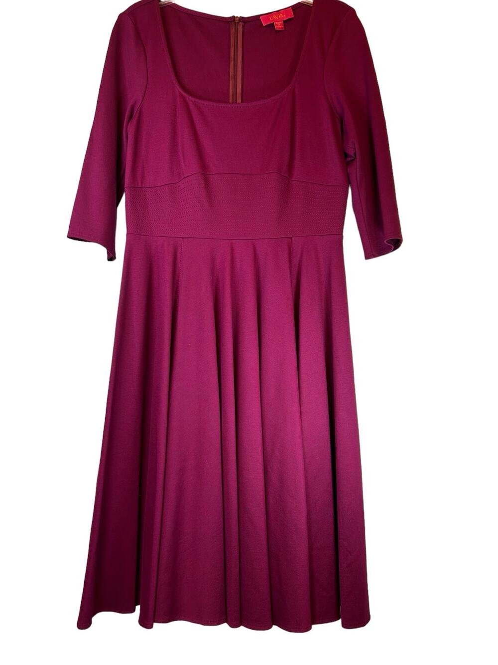 LaVia 18 Cranberry Knit  Fit and Flare Dress - Size 46